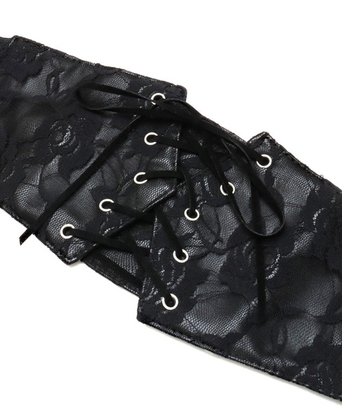 ANAP（アナップ）の「レースデザイン レースアップ コルセット ベルト（ベルト・レディース・ブラック・F）」の7枚目の写真