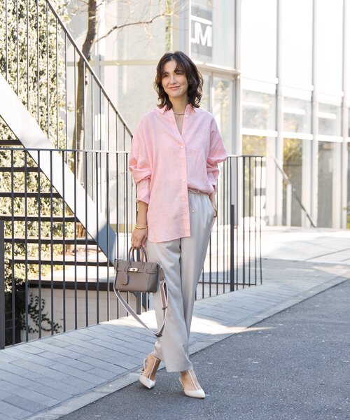 RIVE DROITE（リヴドロワ）の「予約【上品な光沢】サテンツイルイージーパンツ（その他パンツ・レディース・ベージュ/ピンク/チャコールグレー・38/36）」の20枚目の写真