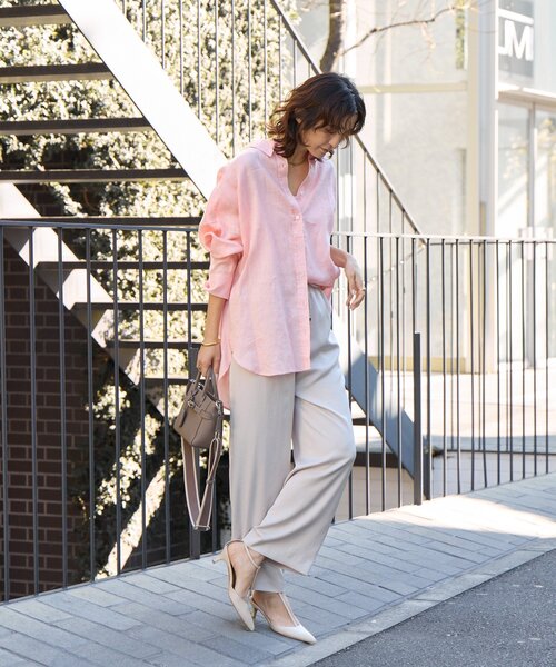 RIVE DROITE（リヴドロワ）の「予約【上品な光沢】サテンツイルイージーパンツ（その他パンツ・レディース・ベージュ/ピンク/チャコールグレー・38/36）」の19枚目の写真