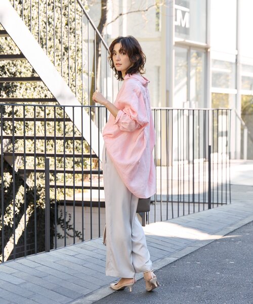 RIVE DROITE（リヴドロワ）の「予約【上品な光沢】サテンツイルイージーパンツ（その他パンツ・レディース・ベージュ/ピンク/チャコールグレー・38/36）」の18枚目の写真