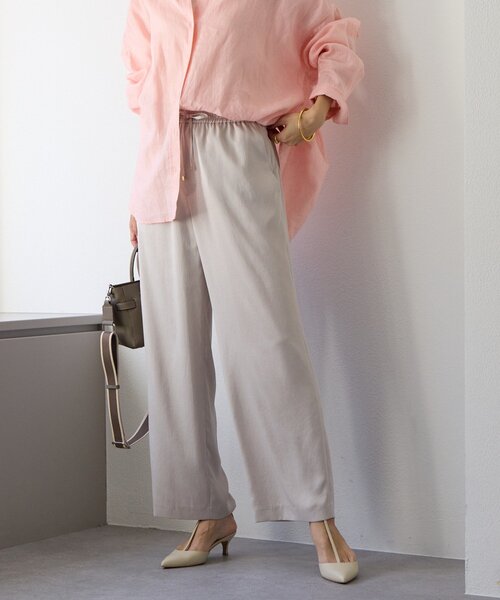 RIVE DROITE（リヴドロワ）の「予約【上品な光沢】サテンツイルイージーパンツ（その他パンツ・レディース・ベージュ/ピンク/チャコールグレー・38/36）」の16枚目の写真
