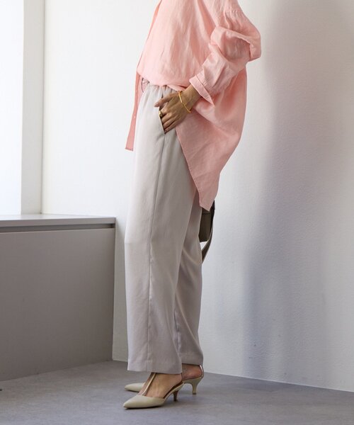 RIVE DROITE（リヴドロワ）の「予約【上品な光沢】サテンツイルイージーパンツ（その他パンツ・レディース・ベージュ/ピンク/チャコールグレー・38/36）」の14枚目の写真