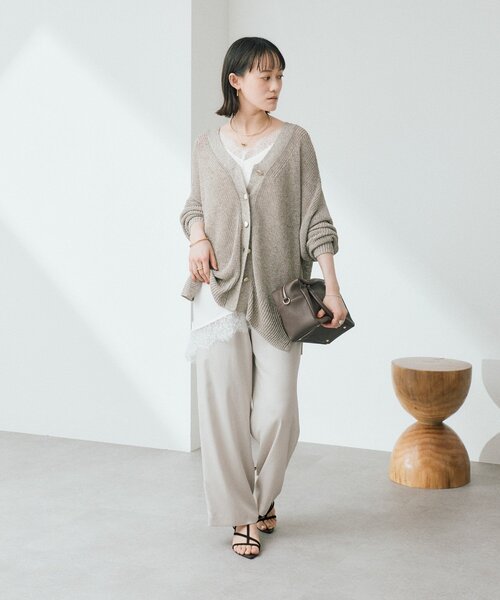 RIVE DROITE（リヴドロワ）の「予約【上品な光沢】サテンツイルイージーパンツ（その他パンツ・レディース・ベージュ/ピンク/チャコールグレー・38/36）」の13枚目の写真