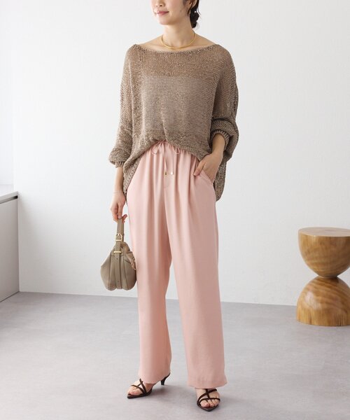 RIVE DROITE（リヴドロワ）の「予約【上品な光沢】サテンツイルイージーパンツ（その他パンツ・レディース・ベージュ/ピンク/チャコールグレー・38/36）」の11枚目の写真