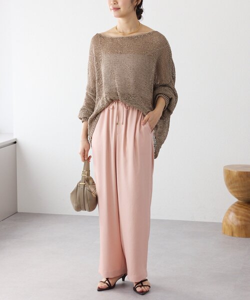 RIVE DROITE（リヴドロワ）の「予約【上品な光沢】サテンツイルイージーパンツ（その他パンツ・レディース・ベージュ/ピンク/チャコールグレー・38/36）」の10枚目の写真