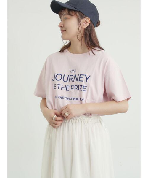 Samansa Mos2（サマンサ モスモス）の「ロゴ刺繍Tシャツ（Tシャツ/カットソー・レディース・チャコールグレー/オフホワイト/ピンク・F）」の19枚目の写真