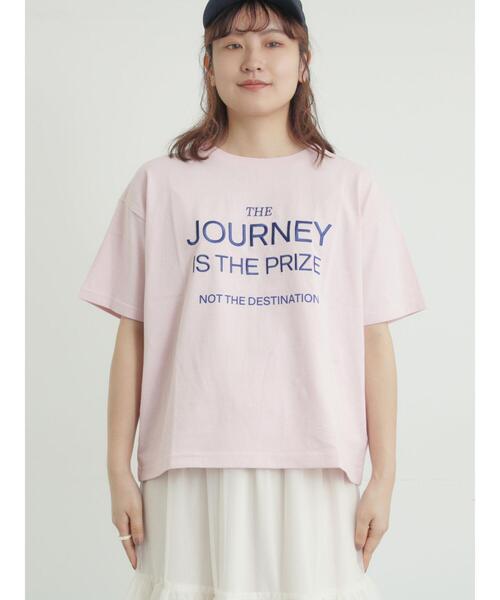 Samansa Mos2（サマンサ モスモス）の「ロゴ刺繍Tシャツ（Tシャツ/カットソー・レディース・チャコールグレー/オフホワイト/ピンク・F）」の22枚目の写真