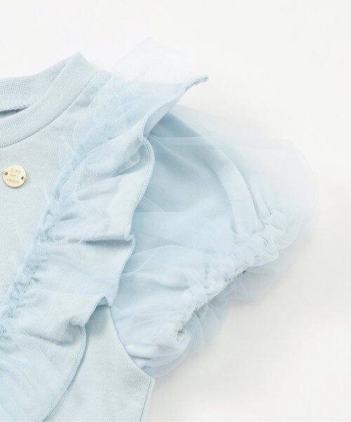Seraph(セラフ)の「ふんわりチュールフリルTシャツ(Tシャツ/カットソー・キッズ・チャコール/スカイブルー/オフホワイト・80/90/100/110/120/130/140)」の13枚目の写真