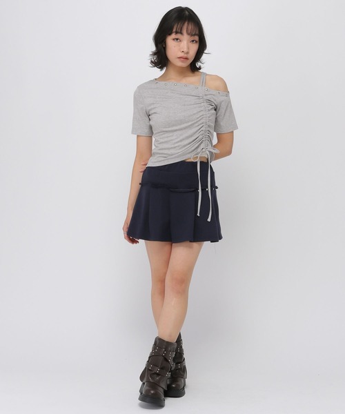 3.3 Field Trip （3.3フィールドトリップ）の「3.3 Field Trip／スタッズワンショルトップス（Tシャツ/カットソー・レディース・ブラック/カーキ/オフホワイト/グレー/グレー系その他・FREE）」の6枚目の写真