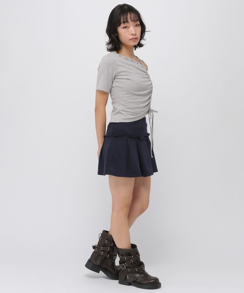 3.3 Field Trip （3.3フィールドトリップ）の「3.3 Field Trip／スタッズワンショルトップス（Tシャツ/カットソー・レディース・ブラック/カーキ/オフホワイト/グレー/グレー系その他・FREE）」の7枚目の写真