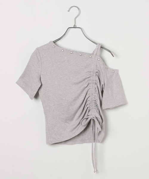 3.3 Field Trip （3.3フィールドトリップ）の「3.3 Field Trip／スタッズワンショルトップス（Tシャツ/カットソー・レディース・ブラック/カーキ/オフホワイト/グレー/グレー系その他・FREE）」の11枚目の写真