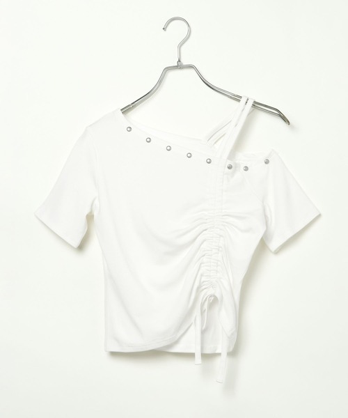3.3 Field Trip （3.3フィールドトリップ）の「3.3 Field Trip／スタッズワンショルトップス（Tシャツ/カットソー・レディース・ブラック/カーキ/オフホワイト/グレー/グレー系その他・FREE）」の21枚目の写真
