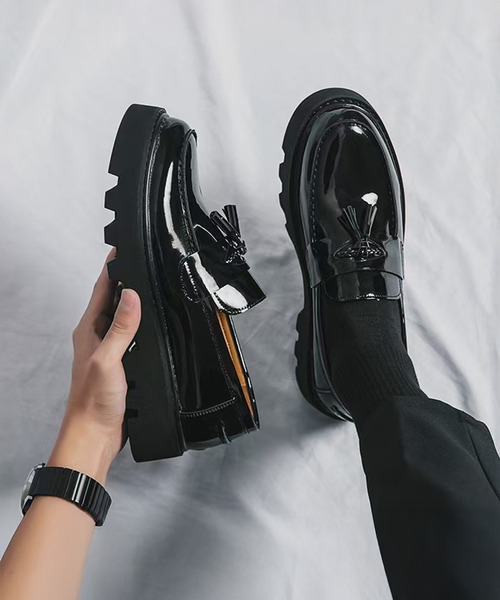 CALIFORNIA OUTFITTERS（カリフォルニア アウトフィッターズ）の「2C90-NK タッセルローファー 厚底 プラットフォームシューズ（ローファー・メンズ・ブラック・40/42/44）」の4枚目の写真