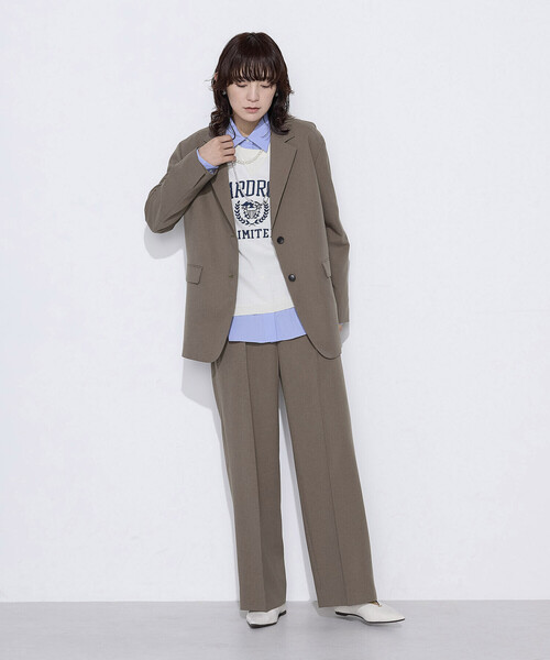 COMME CA Wardrobe(コムサワードローブ)の「【セットアップ対応】パウダープレーンストレッチ ロングジャケット(スーツジャケット・レディース・ブラウン/ネイビー・7号/9号)」の9枚目の写真