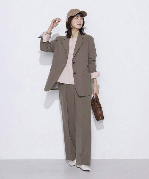 COMME CA Wardrobe(コムサワードローブ)の「【セットアップ対応】パウダープレーンストレッチ ロングジャケット(スーツジャケット・レディース・ブラウン/ネイビー・7号/9号)」の10枚目の写真