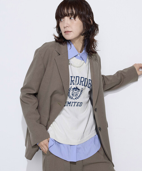 COMME CA Wardrobe(コムサワードローブ)の「【セットアップ対応】パウダープレーンストレッチ ロングジャケット(スーツジャケット・レディース・ブラウン/ネイビー・7号/9号)」の11枚目の写真