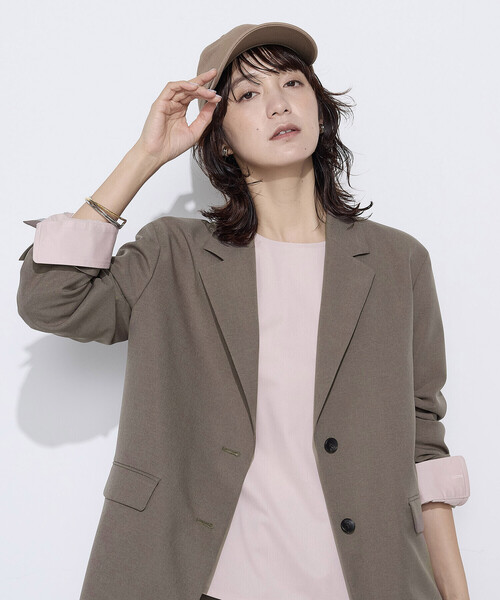 COMME CA Wardrobe(コムサワードローブ)の「【セットアップ対応】パウダープレーンストレッチ ロングジャケット(スーツジャケット・レディース・ブラウン/ネイビー・7号/9号)」の13枚目の写真