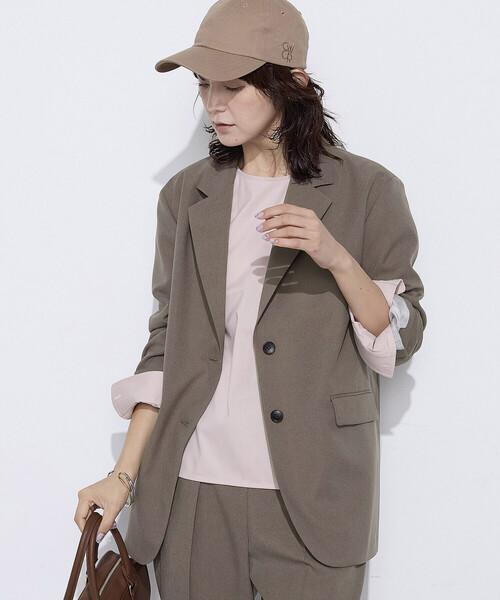 COMME CA Wardrobe(コムサワードローブ)の「【セットアップ対応】パウダープレーンストレッチ ロングジャケット(スーツジャケット・レディース・ブラウン/ネイビー・7号/9号)」の14枚目の写真