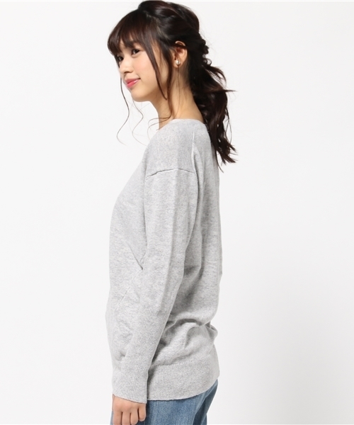 ikka（イッカ）の「9GプレーティングVネックチュニック（ニット/セーター・レディース・ラベンダー/ベージュ/グレー/チャコールグレー・MEDIUM/LARGE）」の6枚目の写真