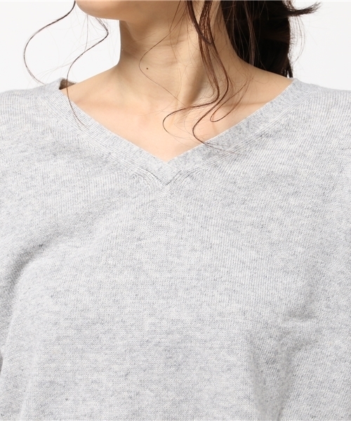 ikka（イッカ）の「9GプレーティングVネックチュニック（ニット/セーター・レディース・ラベンダー/ベージュ/グレー/チャコールグレー・MEDIUM/LARGE）」の9枚目の写真
