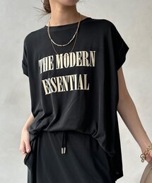 DouDou | 【セットアップ可能】フロッキー肩タックプリントTEE(Tシャツ/カットソー)