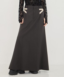 JOHN LAWRENCE SULLIVAN | 【JOHN LAWRENCE SULLIVAN/ジョンローレンスサリバン】WOOL DOBBY SIDE STRAP SKIRT/ウールドビーサイドストライプスカート(スカート)