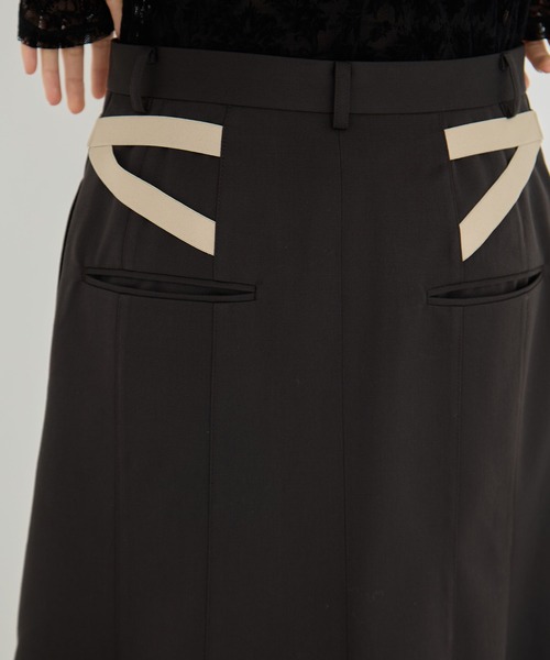 JOHN LAWRENCE SULLIVAN(ジョンローレンスサリバン)の「【JOHN LAWRENCE SULLIVAN/ジョンローレンスサリバン】WOOL DOBBY SIDE STRAP SKIRT/ウールドビーサイドストライプスカート(スカート・レディース・ブラック/ブラウン・S/M)」の14枚目の写真