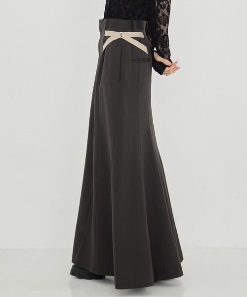 JOHN LAWRENCE SULLIVAN(ジョンローレンスサリバン)の「【JOHN LAWRENCE SULLIVAN/ジョンローレンスサリバン】WOOL DOBBY SIDE STRAP SKIRT/ウールドビーサイドストライプスカート(スカート・レディース・ブラック/ブラウン・S/M)」の11枚目の写真