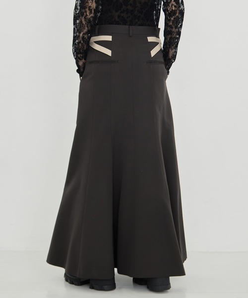 JOHN LAWRENCE SULLIVAN(ジョンローレンスサリバン)の「【JOHN LAWRENCE SULLIVAN/ジョンローレンスサリバン】WOOL DOBBY SIDE STRAP SKIRT/ウールドビーサイドストライプスカート(スカート・レディース・ブラック/ブラウン・S/M)」の12枚目の写真