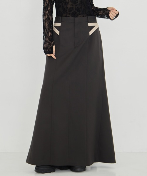 JOHN LAWRENCE SULLIVAN(ジョンローレンスサリバン)の「【JOHN LAWRENCE SULLIVAN/ジョンローレンスサリバン】WOOL DOBBY SIDE STRAP SKIRT/ウールドビーサイドストライプスカート(スカート・レディース・ブラック/ブラウン・S/M)」の10枚目の写真