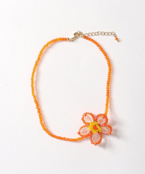 Three Four Time（ｽﾘｰﾌｫｰﾀｲﾑ）の「フラワービーズチョーカー（ネックレス・レディース・イエロー/オレンジ・FREE）」の17枚目の写真