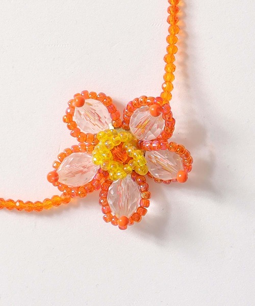 Three Four Time（ｽﾘｰﾌｫｰﾀｲﾑ）の「フラワービーズチョーカー（ネックレス・レディース・イエロー/オレンジ・FREE）」の19枚目の写真