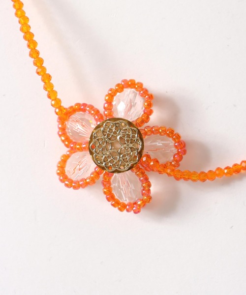 Three Four Time（ｽﾘｰﾌｫｰﾀｲﾑ）の「フラワービーズチョーカー（ネックレス・レディース・イエロー/オレンジ・FREE）」の20枚目の写真