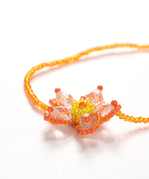 Three Four Time（ｽﾘｰﾌｫｰﾀｲﾑ）の「フラワービーズチョーカー（ネックレス・レディース・イエロー/オレンジ・FREE）」の21枚目の写真