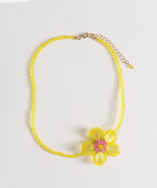 Three Four Time（ｽﾘｰﾌｫｰﾀｲﾑ）の「フラワービーズチョーカー（ネックレス・レディース・イエロー/オレンジ・FREE）」の14枚目の写真