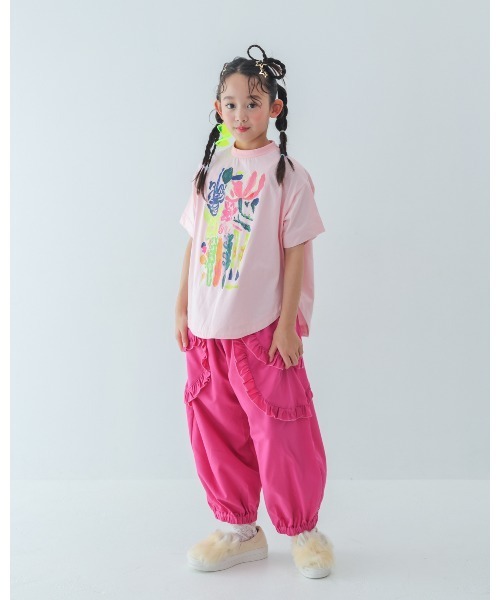 unica（ユニカ）の「ダブルフリルジョガーパンツ（その他パンツ・キッズ・ピンク/グレー/ブラック・L/XL）」の5枚目の写真
