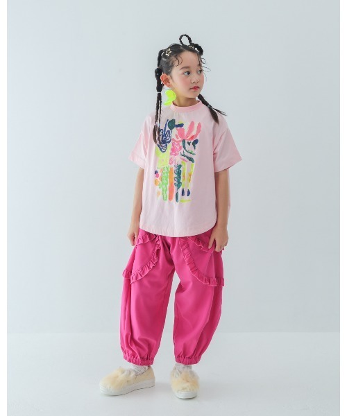 unica（ユニカ）の「ダブルフリルジョガーパンツ（その他パンツ・キッズ・ピンク/グレー/ブラック・L/XL）」の6枚目の写真