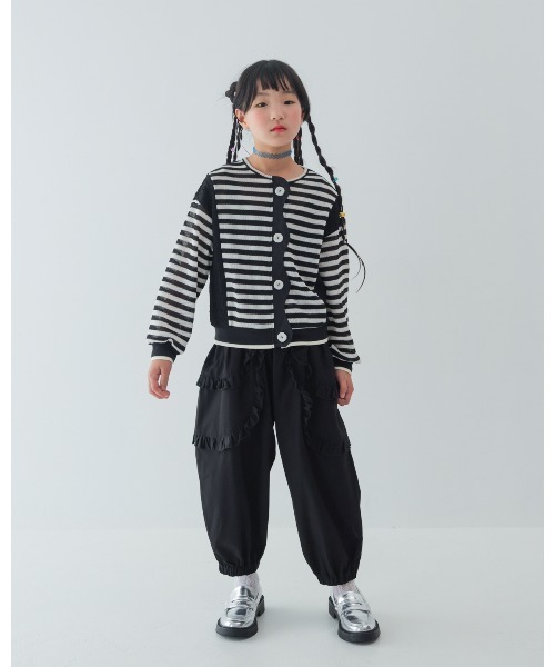 unica（ユニカ）の「ダブルフリルジョガーパンツ（その他パンツ・キッズ・ピンク/グレー/ブラック・L/XL）」の10枚目の写真