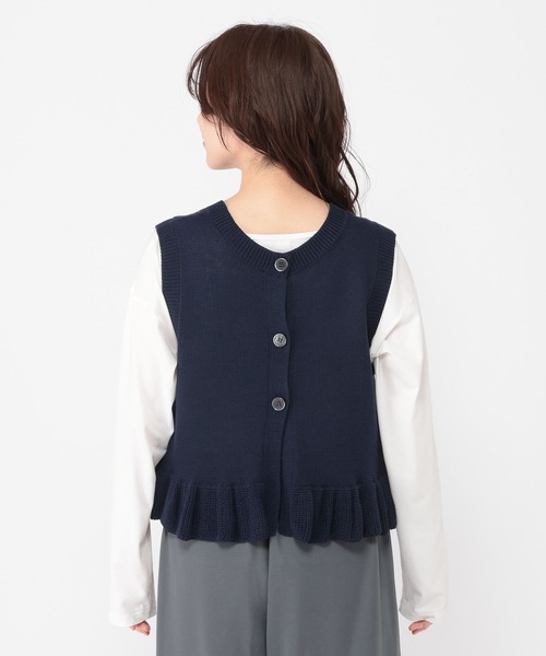 studio CLIP（スタディオクリップ）の「5ゲージダブルフロント裾フリルベスト（ベスト・レディース・グレー/ネイビー/ライトベージュ・FREE）」の18枚目の写真