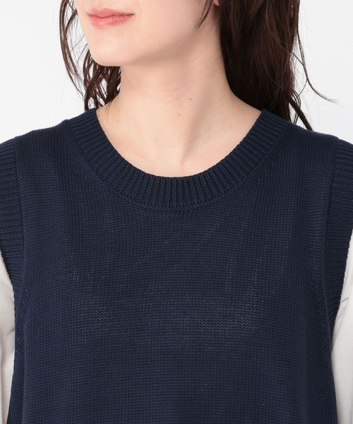 studio CLIP（スタディオクリップ）の「5ゲージダブルフロント裾フリルベスト（ベスト・レディース・グレー/ネイビー/ライトベージュ・FREE）」の7枚目の写真