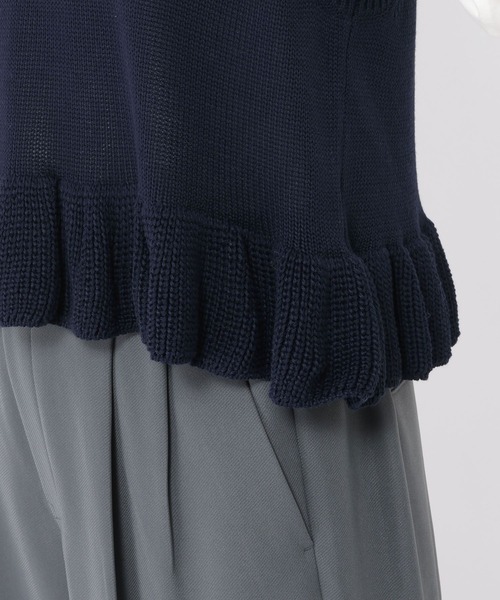studio CLIP（スタディオクリップ）の「5ゲージダブルフロント裾フリルベスト（ベスト・レディース・グレー/ネイビー/ライトベージュ・FREE）」の9枚目の写真
