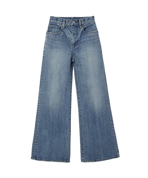 X-girl(エックスガール)の「FLARED DENIM PANTS(デニムパンツ・レディース・ライトインディゴブルー/ダークインディゴブルー・S/M)」の2枚目の写真