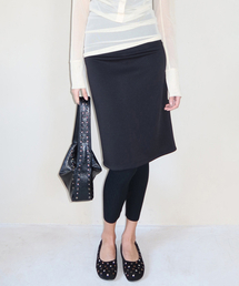 m.m.m（ムー）の「ミディイージースカート_ブラック（スカート）」