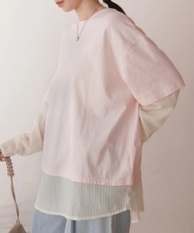 シアーストライプレイヤードプルオーバー