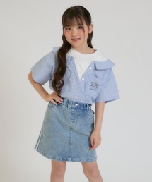 PINK-latte | シャツドッキング半袖プルオーバー(シャツ/ブラウス)