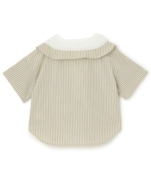 PINK-latte（ピンクラテ）の「シャツドッキング半袖プルオーバー（シャツ/ブラウス・キッズ・ブルー/ライトベージュ・160cm/150cm/140cm/130cm/120cm）」の3枚目の写真