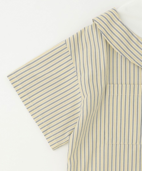 PINK-latte（ピンクラテ）の「シャツドッキング半袖プルオーバー（シャツ/ブラウス・キッズ・ブルー/ライトベージュ・160cm/150cm/140cm/130cm/120cm）」の6枚目の写真