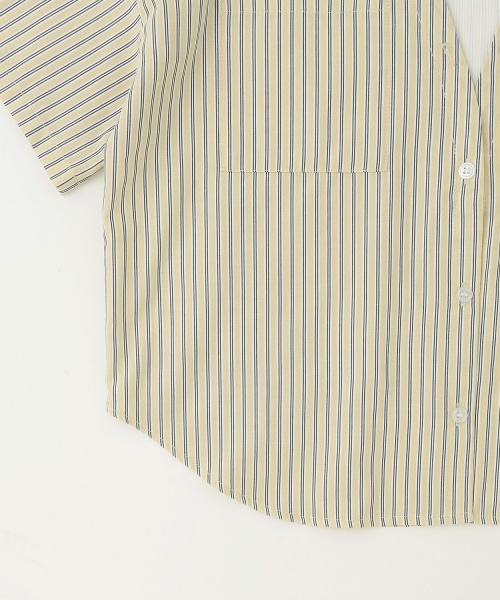 PINK-latte（ピンクラテ）の「シャツドッキング半袖プルオーバー（シャツ/ブラウス・キッズ・ブルー/ライトベージュ・160cm/150cm/140cm/130cm/120cm）」の7枚目の写真