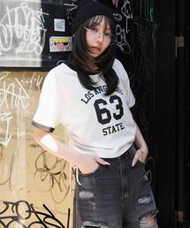 WEGO（ウィゴー）の「WEGO 【26年春新作】グラフィックサイドリボンドロストショートT（Tシャツ/カットソー）」