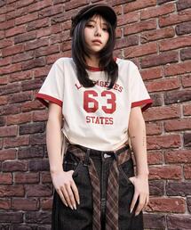 WEGO/【26年春新作】グラフィックサイドリボンドロストショートT